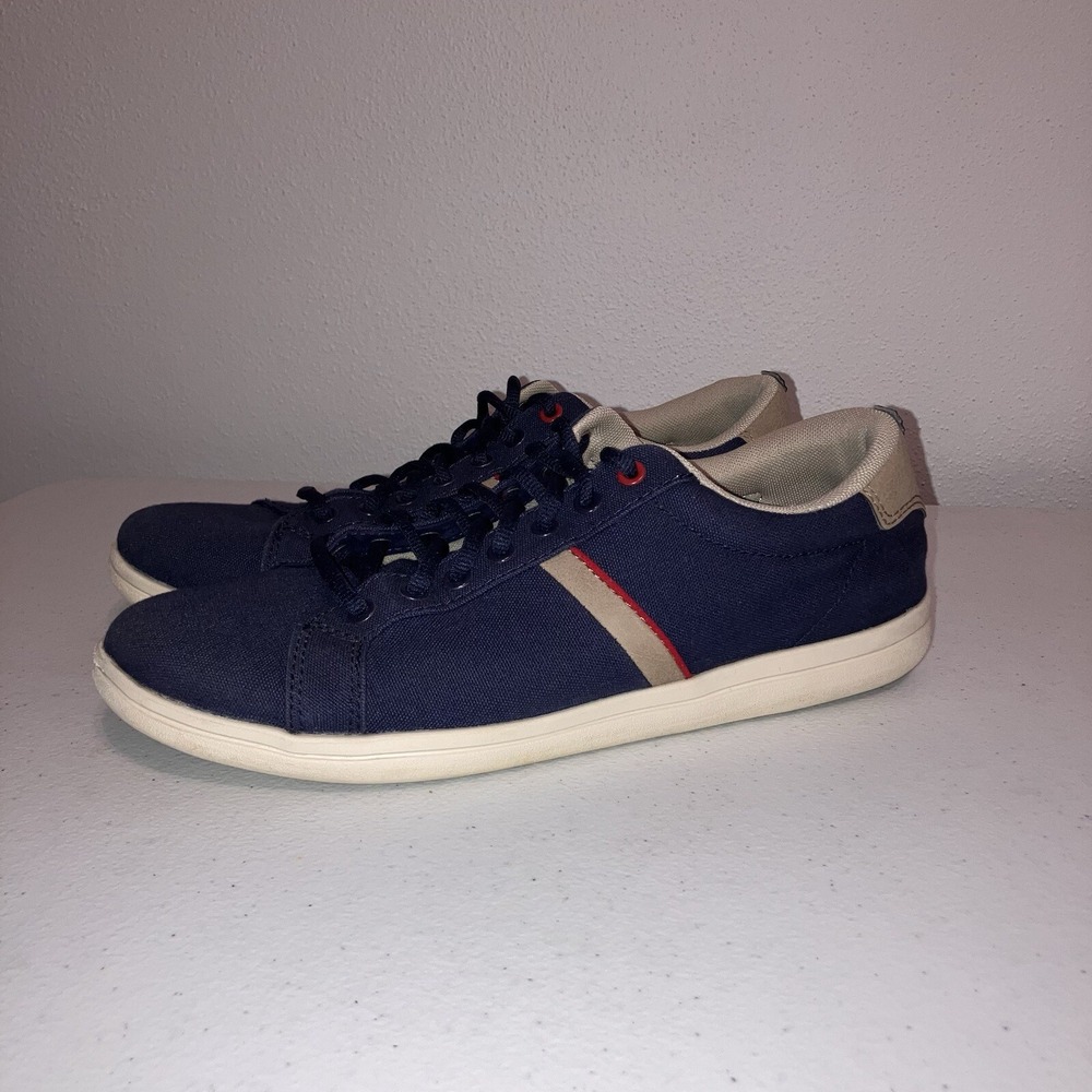 Crocs Mens Sz 9 Sneakers Torino Navy 203962 Walking Canvas Low Top Lace Up Strip